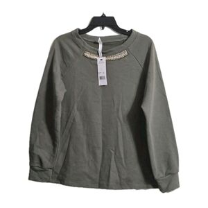 Nwt NY COLLECTION Olive Green Sweatshirt Type Top Size Large